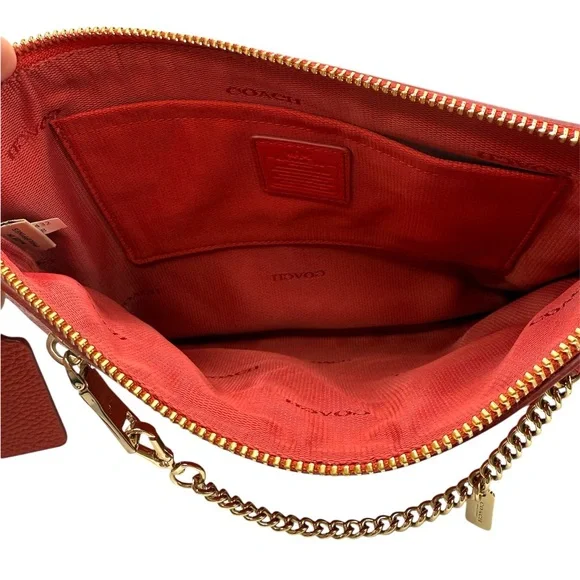 Coach Red Clutch with Gold Accents NWOT - Picture 6 of 7